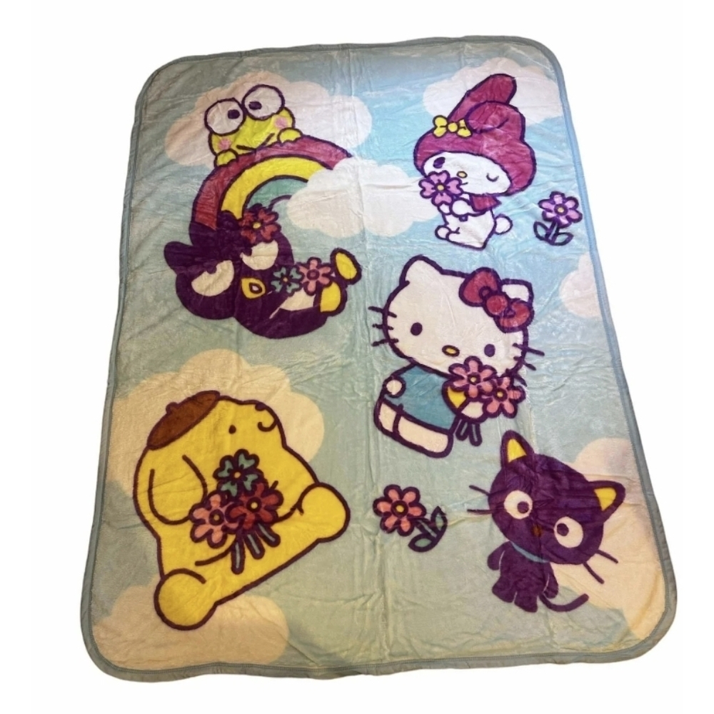 Sanrio Hello Kitty and Friends Twin Raschel Blanket 60IN. x 80IN. FREE SHIPPING